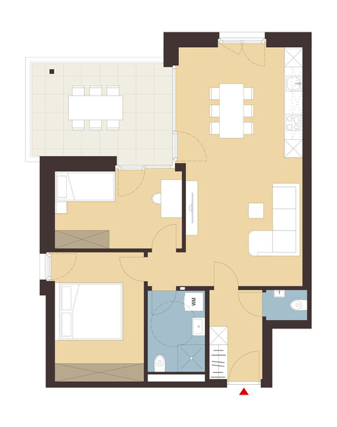 3-Zimmerwohnung mit Terrasse | Top 21