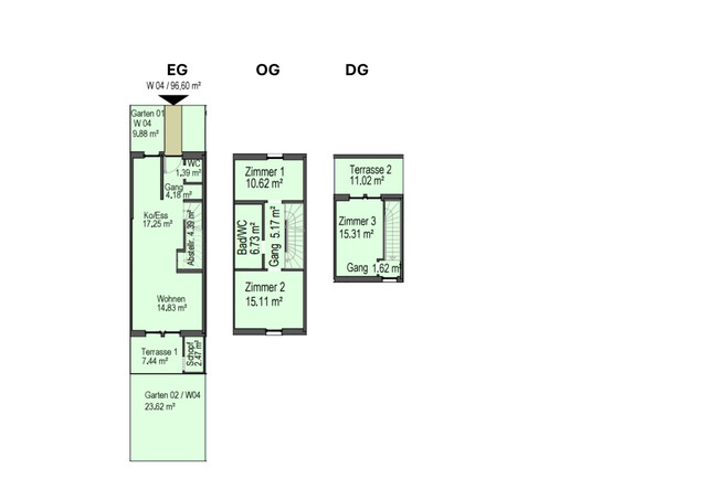 4-Zimmer Reihenhaus in Hard mit Garten, 2 Terrassen & Carport