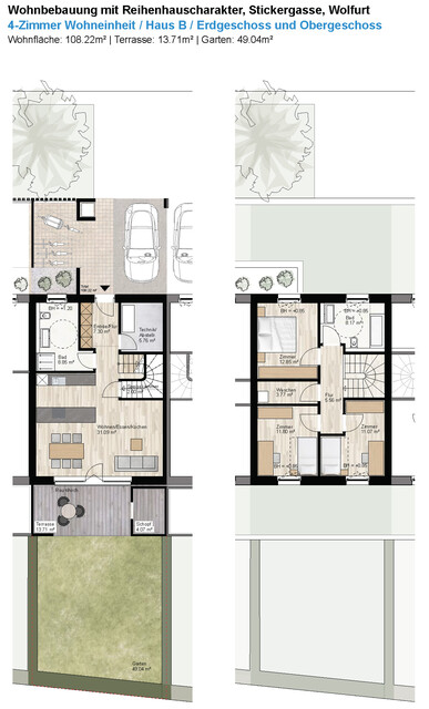 Modern wohnen in Wolfurt: Hochwertige Wohnanlage mit klarer Reihenhausarchitektur in attraktiver Lage / Haus B