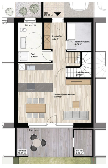 Modern wohnen in Wolfurt: Hochwertige Wohnanlage mit klarer Reihenhausarchitektur in attraktiver Lage / Haus B