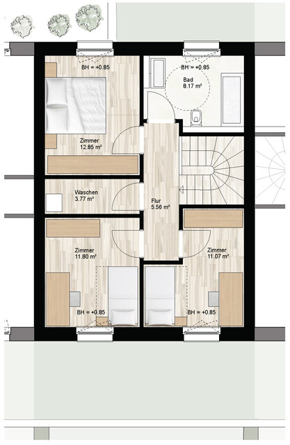 Modern wohnen in Wolfurt: Hochwertige Wohnanlage mit klarer Reihenhausarchitektur in attraktiver Lage / Haus B