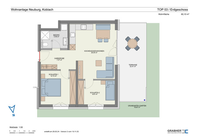 3-Zimmerwohnung mit sonniger Terrasse in Koblach