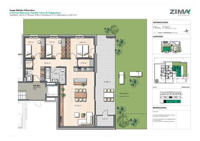 Traumhafte 4-Zimmer-Gartenwohnung in ruhiger Lage in Dornbirn zu vermieten
