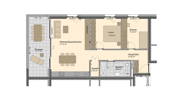 Erstklassige 3-Zimmerwohnung mit Bergblick in Rankweil zu vermieten