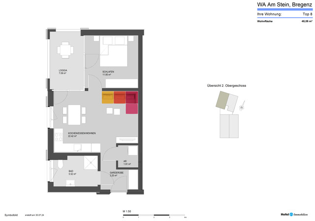 2-Zi-Wohnung mit Abstellraum und Tageslichtbad