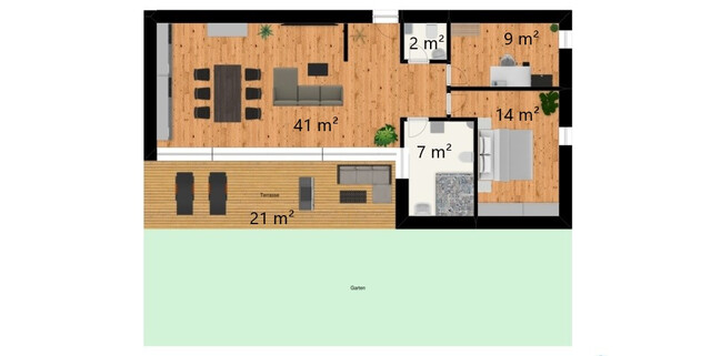 Schöne Gartenwohnung in Kleinwohnanlage