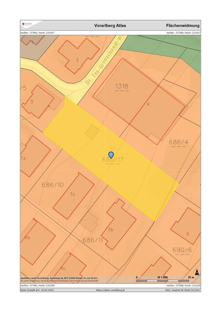 Traumhaftes Baugrundstück (Hanglage) in Feldkirch-Tisis mit herrlichem Blick auf die Schweizer Alpen