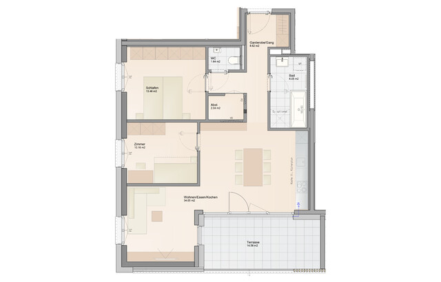 Sonnenverwöhnte 3-Zimmer Dachgeschosswohnung (Top A12)