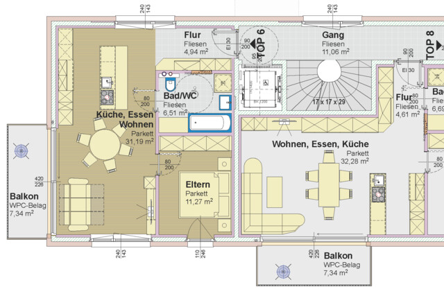 Top 6 Neubauwohnung mit Tiefgarage, Balkon, Dachterrasse und Gemeinschaftsraum