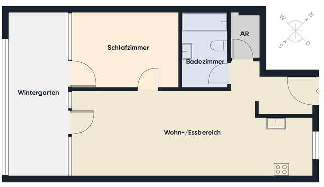 Gemütliche 2-Zimmer-Wohnung mit großzügigem Wintergarten in ruhiger Lage von Hard