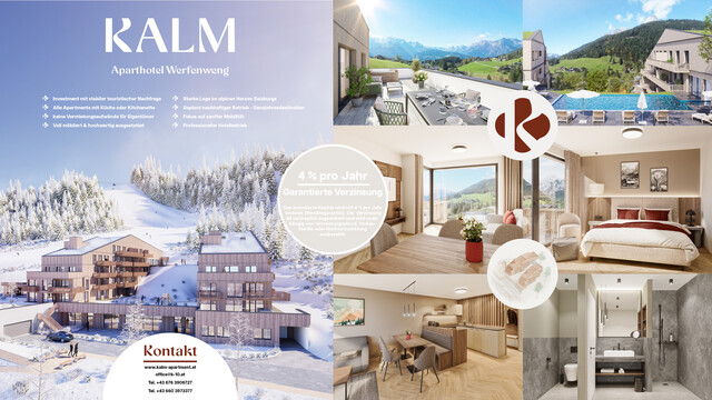 Investitionsapartments in den Alpen – Aparthotel KALM Werfenweng mit 4  Prozent garantierter Rendite