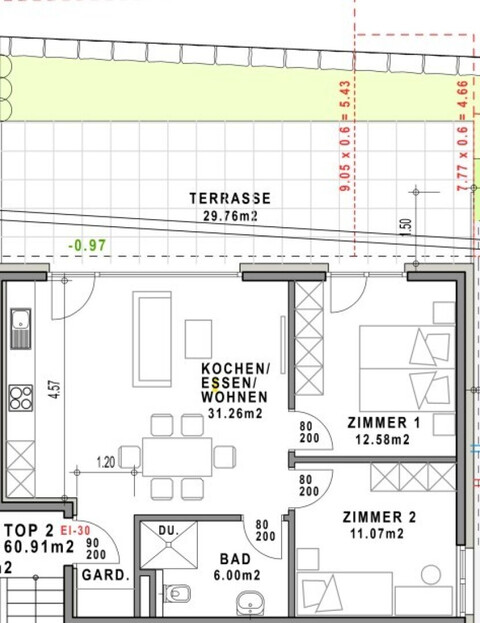 Neubau Mietwohnung & sofort beziehbar: Hochwertige 3-Zimmer-Gartenwohnung mit großer Terrasse!