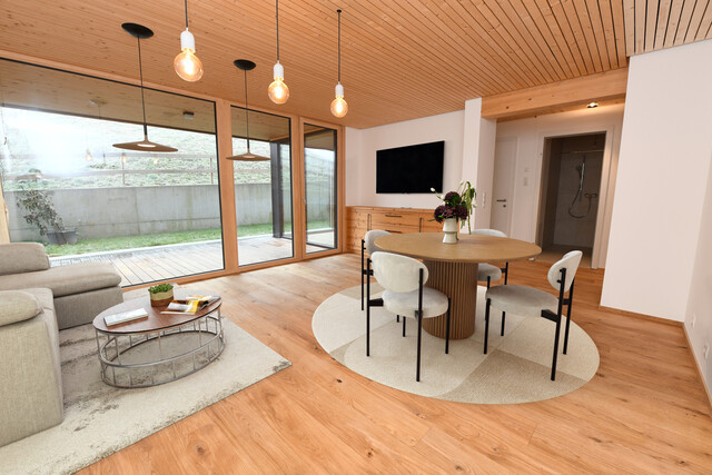 Stilvolle 2-Zimmer-Wohnung mit großzügigem Garten im Herzen des Bregenzerwaldes