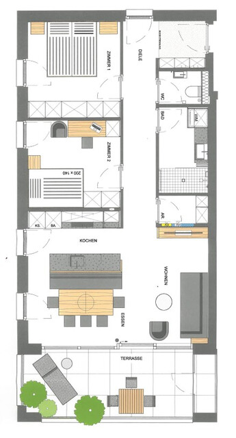 Moderne 3-Zimmer-Wohnung mit sonniger Terrasse in ruhiger Lage in Lauterach zu vermieten