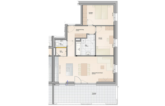Sonnige 3-Zimmer Neubauwohnung mit großer Terrasse (Top A03)