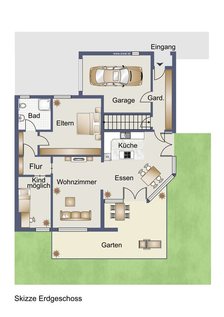 Großzügige 3-Zimmer-Gartenwohnung in Nofels