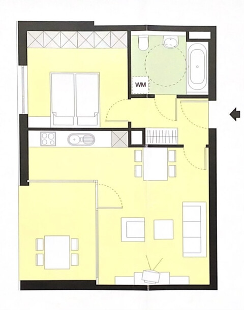 Stadtmitte - Zwei-Zimmer Gartenwohnung