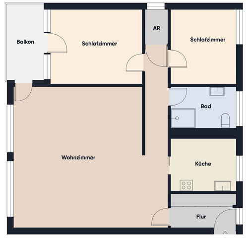 3-Zimmer-Dachgeschosswohnung mit großem Wohnbereich
