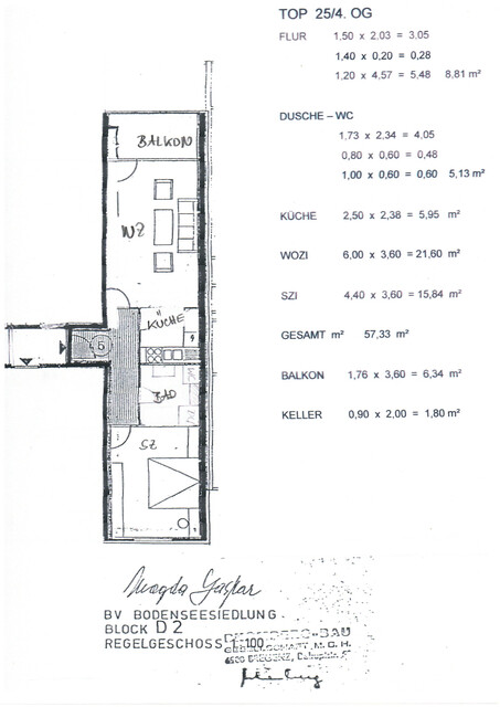 Schöne 2-Zimmerwohnung mit Balkon in Lochau Klausmühle ab August zu verm ieten