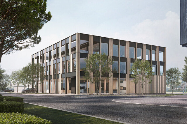 moderner nachhaltiger Büro und Verkaufskomplex mit top Anbindung