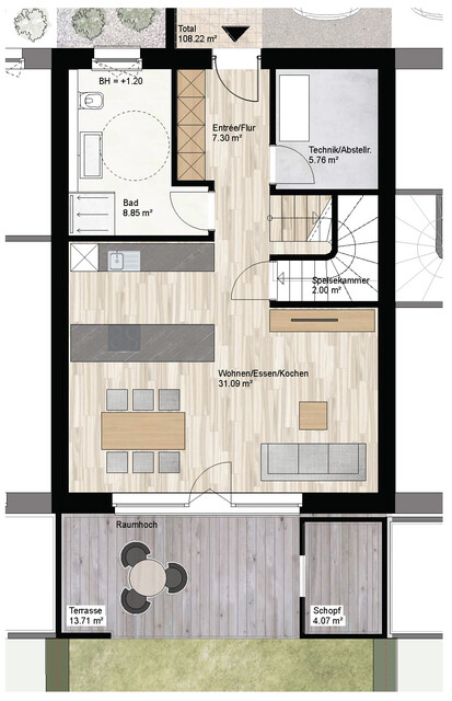 Modern wohnen in Wolfurt: Wohnbebauung mit Reihenhauscharakter in attraktiver Lage / Haus D