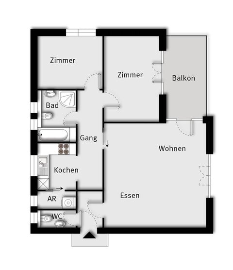 Ruhige und sonnige 3-Zimmer-Wohnung in Dornbirn