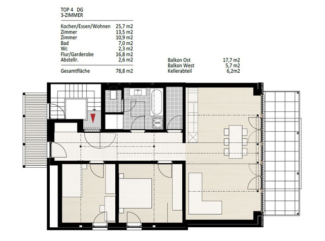 Historischer Flair trifft moderne – Stilvolle, neue Dachgeschoß Wohnung