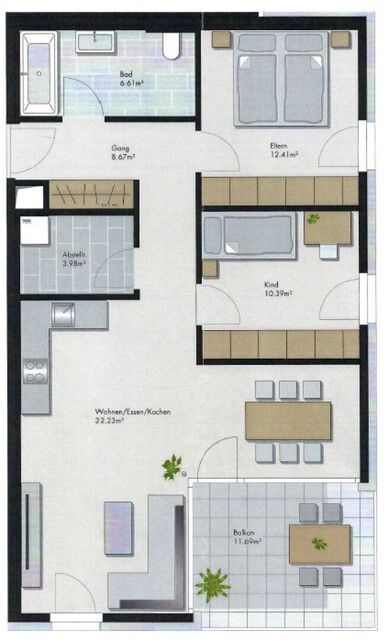 Äußerst gepflegte 3 Zimmer Wohnung mit stilvollem Flair/Balkon & 1 TG-Stellplatz