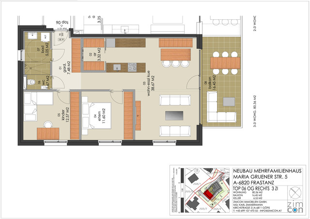 3-Zi Wohnung Top 6 mit Wohnbauförderung in Frastanz