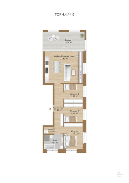 Perfekte Familienwohnung mit schöner Aussicht