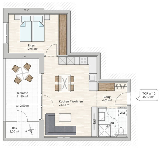 2-Zi-Terrassenwohnung TOP 10 in Rankweil-Brederis, Korngasse 5