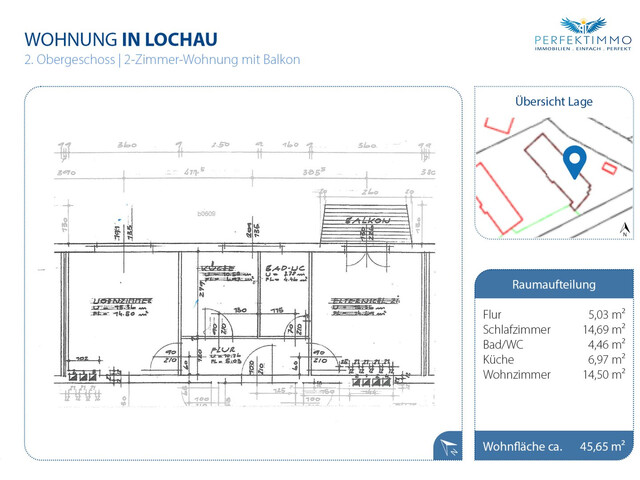 Gut aufgeteilte 2-Zimmer-Wohnung