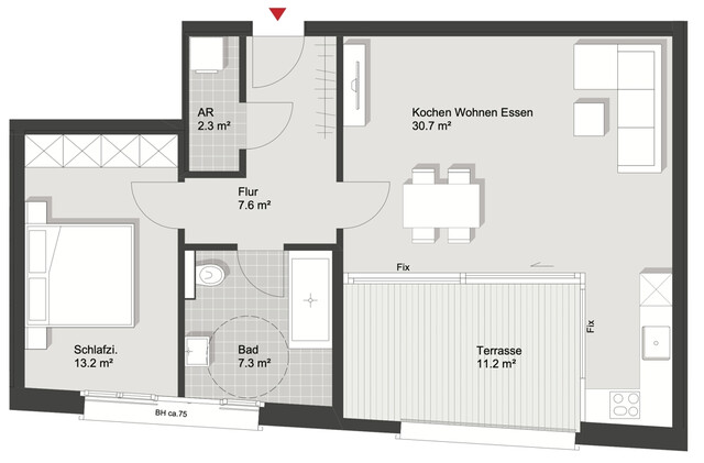 Neuwertige 2-Zimmerwohnung in Seenähe zu vermieten (verfügbar nach Absprache)