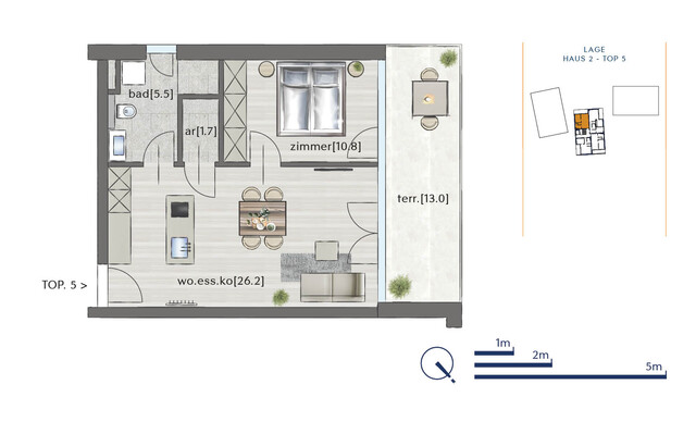 Top 05-HA2  |  hochwertige 2-Zimmer-Terrassen-Wohnung in Götzis-Steig 18 zu verkaufen - IHR neues Zuhause entsteht in diesem Moment