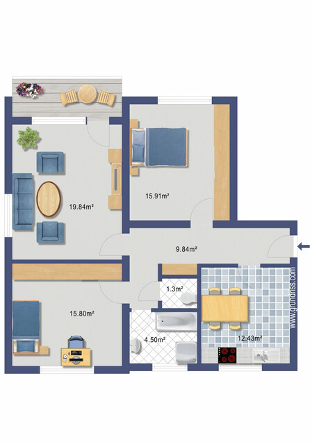 Retroliebhaber aufgepasst: Geräumige 3-Zimmerwohnung