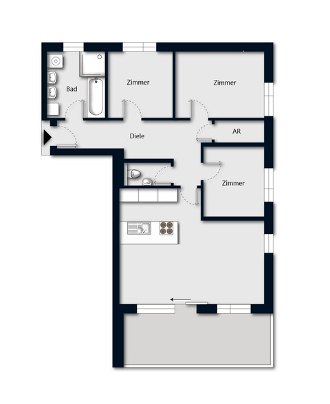 Attraktive 4-Zimmer-Dachgeschosswohnung in Kleinwohnanlage
