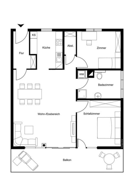 Götzis: Großzügige 3-Zimmer-Dachgeschosswohnung mit großem Balkon inkl. Carport