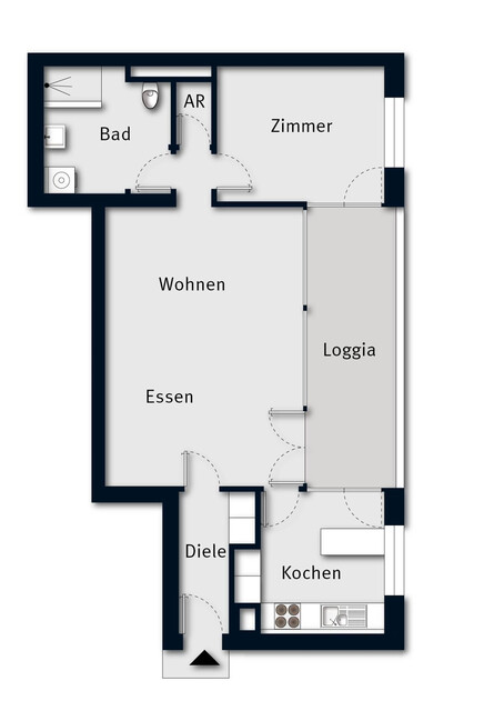 Einfach wohlfühlen: modernisierte 2-Zimmer-Wohnung mit Loggia in Seenähe