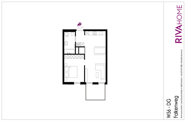 VERKAUFSSTART: 2-Zi-Wohnung im Dachgeschoss (4.OG)