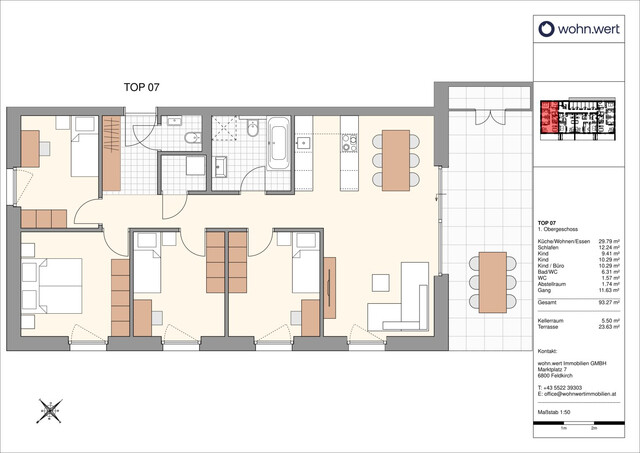Wohnanlage "Glattenstein" - Kompakte 5-Zimmer-Terrassenwohnung - Top 7
