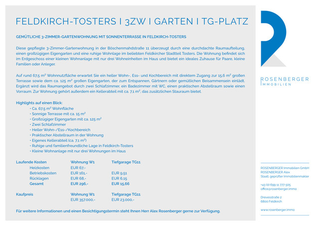 GEMÜTLICHE 3-ZIMMER-GARTENWOHNUNG IN FELDKIRCH-TOSTERS