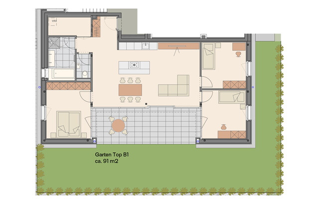 Ausblick, Garten und viel Platz: Herrliche 4-Zimmer Gartenwohnung (Top B1)