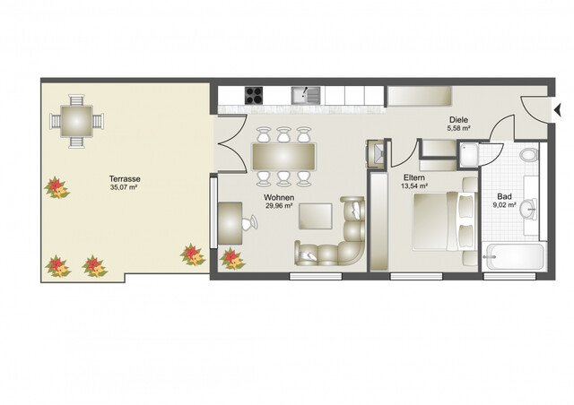 MÄDER - Exklusive 2-Zimmer-Dachgeschosswohnung zu verkaufen!