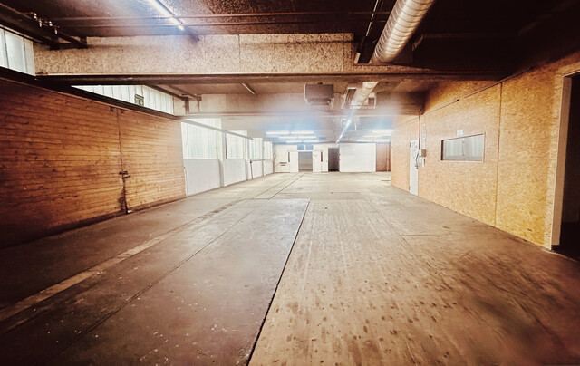 362 m² ebenerdige, stützenfreie, helle Multifunktions-Halle; 750m² asphaltierte Freifläche (sep. anmietbar) in Lauterach, Autobahnnähe