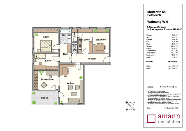 Großzügige 4-Zimmer-Wohnung mit Aussicht  in Feldkirch Levis