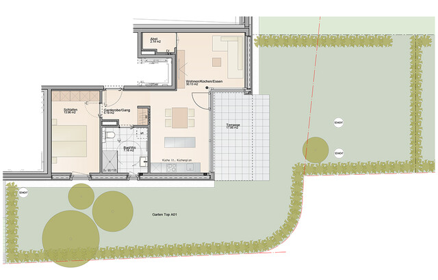 Baustart Frühjahr 2025: 2-Zimmer Gartenwohnung mit HOHER Wohnbauförderung (Top A01)