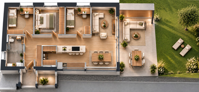 4-Zimmer-Gartenwohnung (optional als 3-Zimmer-Wohnung) Top 1 Wiesen und Bergblick in Frastanz