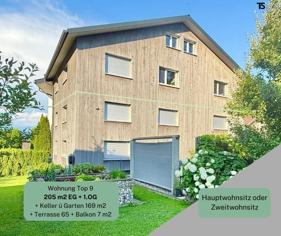 Bregenz: Langen: 205 m2 Garten-Wohnung 8 Zimmern, Garten 169 m2 Terrasse 56 m2 & Balkon 7 m2