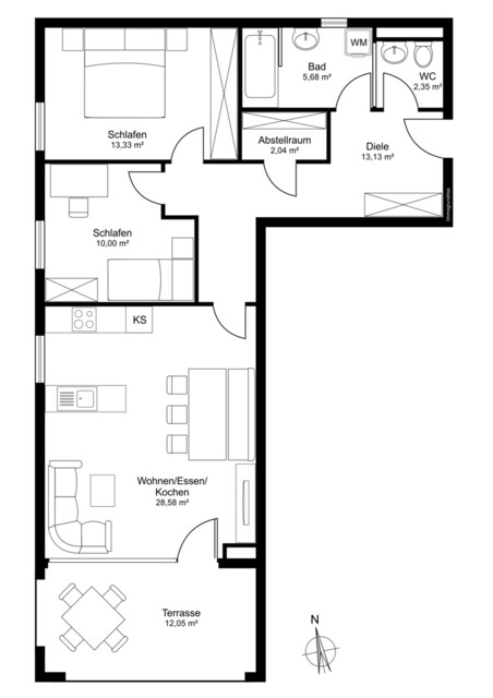 Moderne 3-Zimmer-Wohnung in grenznaher Lage von Lustenau