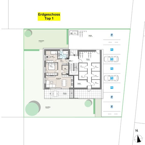 3-Zimmer Gartenwohnung mit ca. 200m2 Privatgarten